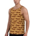 thumbnail image 2 of Fotbe Dachshund Dog Puppy Pattern Men's Quick Dry Workout Tank Top Gym Muscle Tee Fitness Bodybuilding Sleeveless T Shirt Breathable Workout Shirt-, 2 of 9