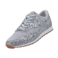 thumbnail image 3 of Women's Sparkly Glitter Casual Tennis Sneakers -Lace Up Breathable Bling Crystal Comfort Bling Walking & Running Fashion Shoes, 3 of 4