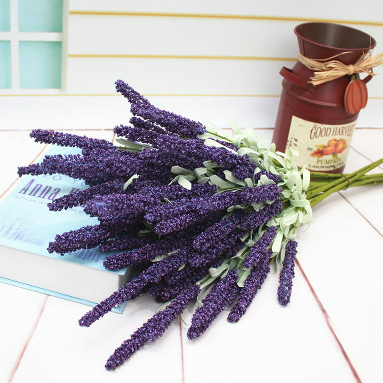 D-GROEE Artificial Flowers Fake Lavender Flowers, Silk Lavender Plant Stems  Bouquet for Indoor Lavender Decor Home Office, Outdoor Decoration Wedding  Garden Party 