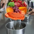 thumbnail image 4 of Clip On Strainer Silicone for all Pots and Pans,  Pasta Strainer Clip on Food Strainer for Meat Vegetables Fruit Silicone Kitchen Colander, 4 of 6