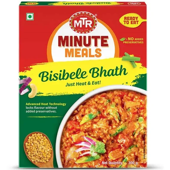 MTR Bisibelebath - Spiced Rice & Lentil Dish (Ready-to-Eat) 10.5 oz box