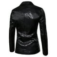 thumbnail image 4 of XFLWAM Mens Tails Slim Fit Tailcoat Sequin Dress Coat Swallowtail Dinner Party Wedding Blazer Suit Jacket Black XL, 4 of 5