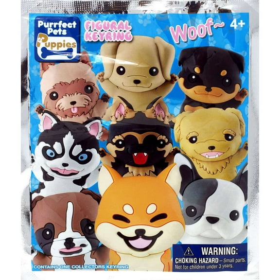 3D Figural Keyring Puppies Series 1 Mystery Pack