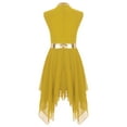thumbnail image 6 of iiniim Kids Girls Dance Contrast Color Sleeveless High Low Dress Dancewear Yellow 14, 6 of 7