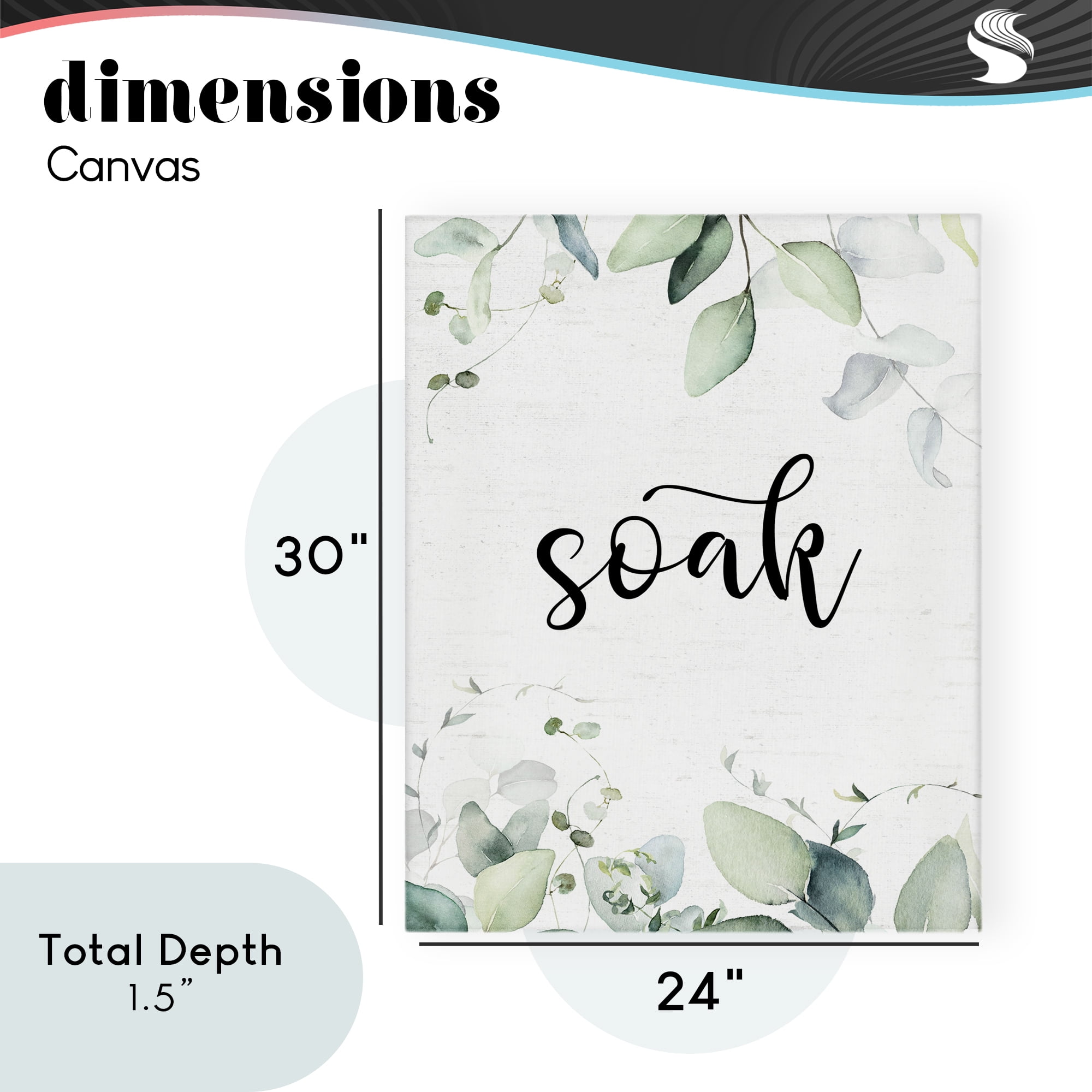 Soak Leafy Herbs Canvas Wall Art, design by Lettered and Lined