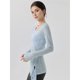 thumbnail image 5 of Camiseta Deportiva de Larga para Mujer, Cuello Redondo, Corte Ajustado, Ideal para Yoga y Otras Actividades Al Aire Libre Azul L, 5 of 8