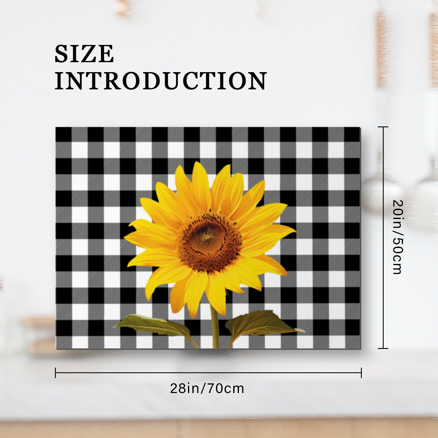 Cover for Stove Top Electric Flat Top, Gold Sunflowers Pattern Heat Resistant Ceramic Cooktop Cover Protector Mat, Washable Foldable Pad for Kitchen RV (28×20 Inch)