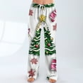 thumbnail image 2 of Women's Fashion Loose Christmas Print Casual Pants with Drawstring Elastic Waist, Comfortable Sleepwear and Loungewear Trousers for Home,Army Green,3XL, 2 of 6