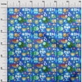 thumbnail image 3 of oneOone Rayon Blue Fabric Kids Fish Sewing Material Print Fabric By The Yard 56 Inch Wide, 3 of 4