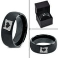 thumbnail image 4 of Tungsten Oregon The Beaver State Heart Band Ring 8mm Men Women Comfort Fit Black Dome Brushed Polished, 4 of 4