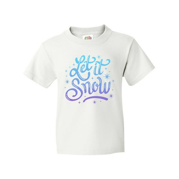 Inktastic Winter Let It Snow Lettering in Blue with Snowflakes Youth T-Shirt