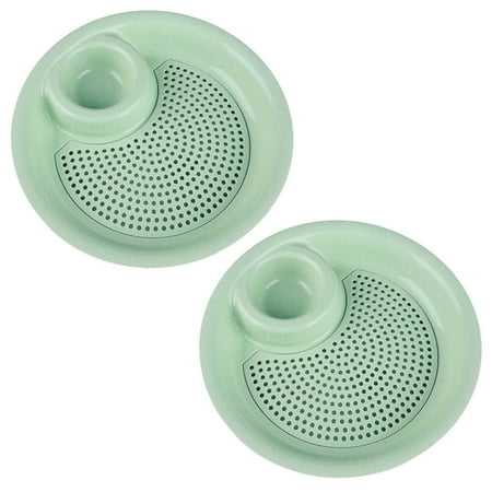 

Meizhencang 2Pcs Round Dual-layer Dumpling Food Draining Plate Tray Dip Saucer Holder Bowl