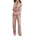 thumbnail image 2 of Ashirexll Two Piece Sets for Women, Outfits for Women, Winter Knitting Long Sleeve Shirt and Pants Casual Two Piece Comfortable Suit, 2 of 7