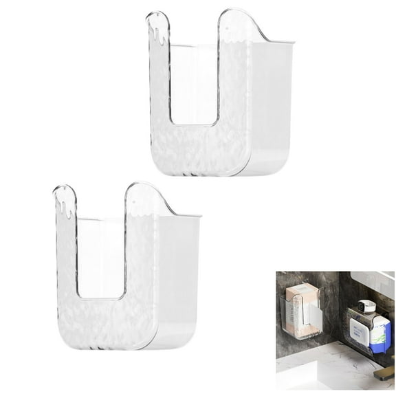 Kitchen Wipes Storages, No Punching Wall-Mounted Acrylic Tissue Holder, Wipes Holder for Kitchen, Bathroom, Toilet, 2Pack