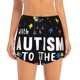 thumbnail image 2 of Balery I Love With Autism To The Moon And Back Pantalones cortos deportivos para mujer con forro y dos bolsillos, elásticos, para entrenamiento, gimnasio, yoga-Small, 2 of 7