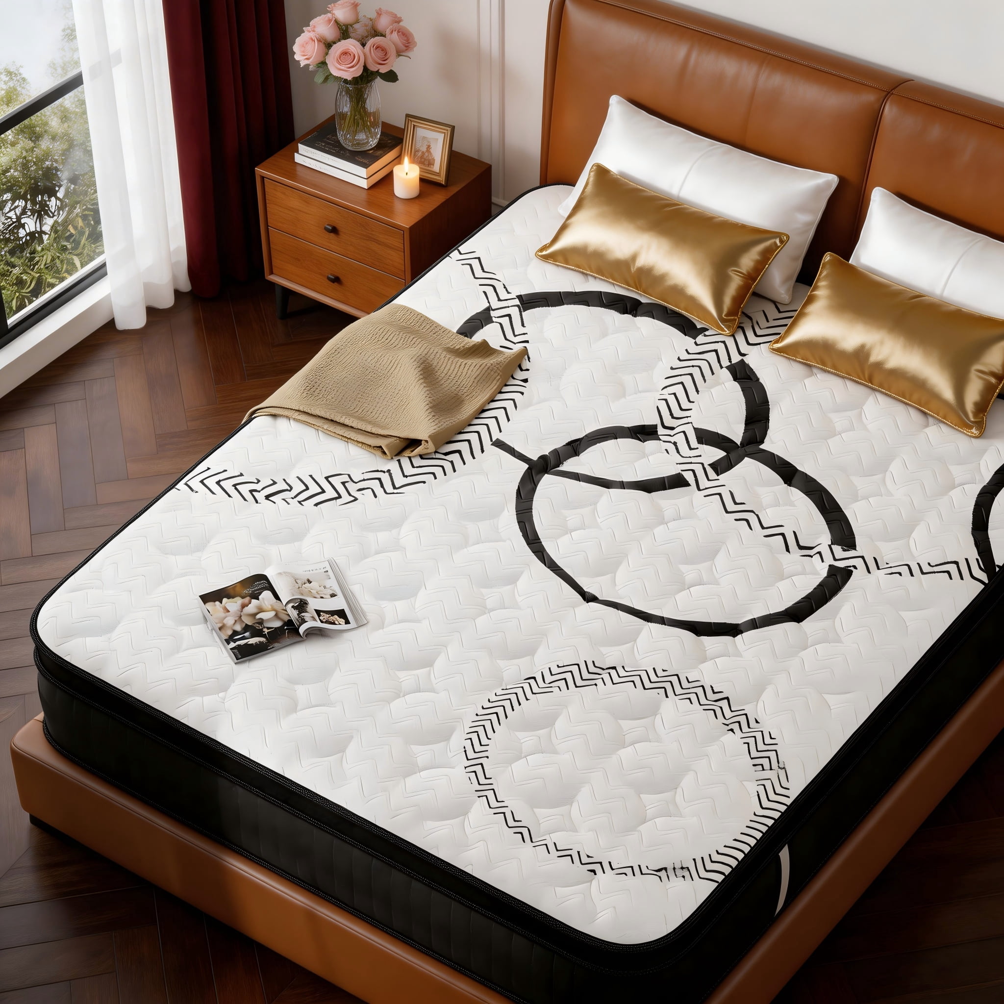 Kizreo Firm Twin Mattress, Hybrid Mattress with Gel Memory Foam and Individual Pocket Spring, OEKO-TEX and CertiPUR-US Certified, Cool Sleep, Pressure Relief, 12" in a Box