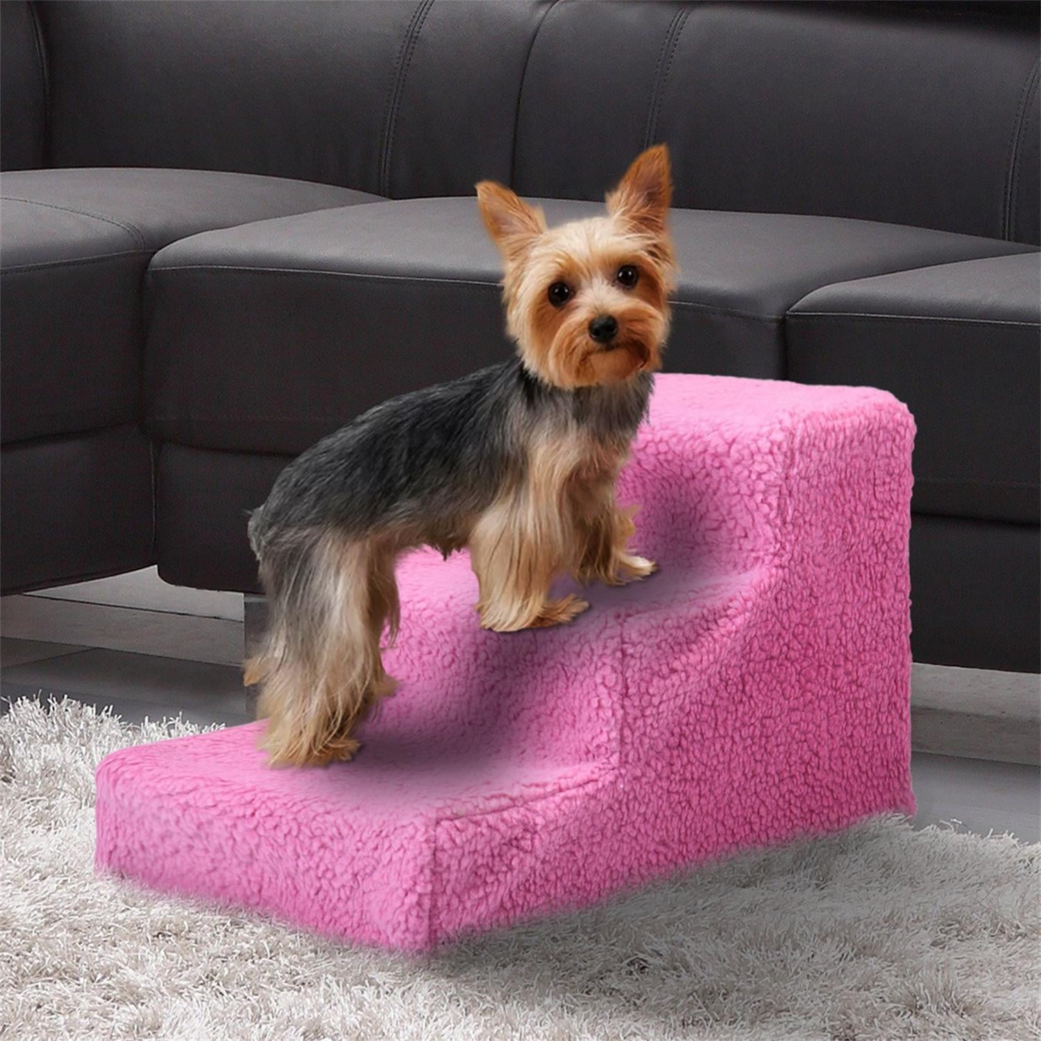 Pefilos 11.7 Inch Dog Stairs and Steps for Small Dogs Cats,Non-Slip 3 Tiers Plastic Dog Ramp/Ladder, Best for Small Animals,Doggy,Kitty, White + Brown Pefilos 11.7 Inch Dog Stairs and Steps for Small Dogs Cats,Non-Slip 3 Tiers Plastic Dog Ramp/Ladder, Best for Small Animals,Doggy,Kitty, White + Brown