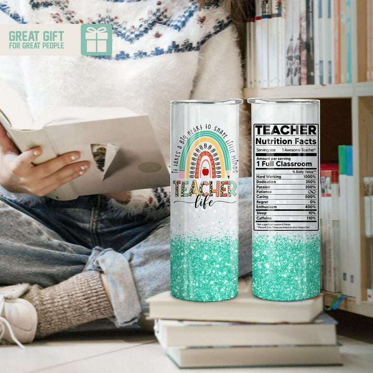 Teacher Gifts For Women Teacher Gifts From Student Graduation 20oz Green  Funny Travel Tumbler Teacher Thank You Teacher Appreciation Birthday Xmas  Presents Travel Cup Gift Set With Lid Straw 