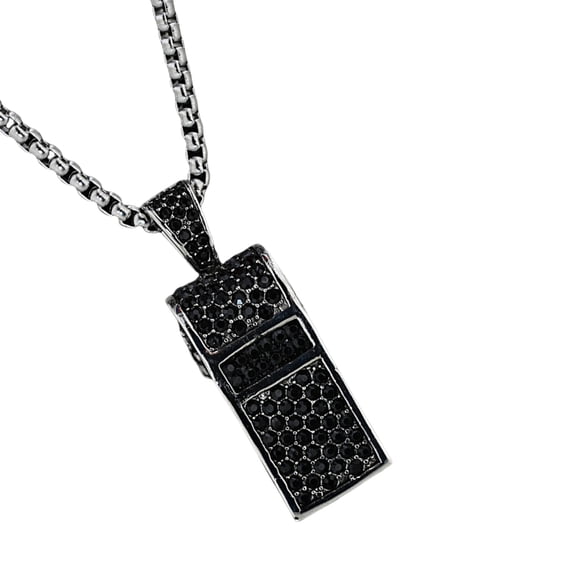 COOLHOOD Crystals Rhinestones Whistles Necklaces Titaniumed Steel Chain Loud Crisp Sound Coaches Referee Training Accessory
