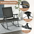 thumbnail image 4 of Gymax 4pcs Patio Folding Rocking Chair Heavy-Duty Metal Frame Rockers Outdoor Black, 4 of 6