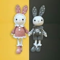 thumbnail image 3 of Handmade Crochet Kit for Beginner Cute Rabbits All in For Beginners Starter Learn to Crochet Grey and Pink, 3 of 6
