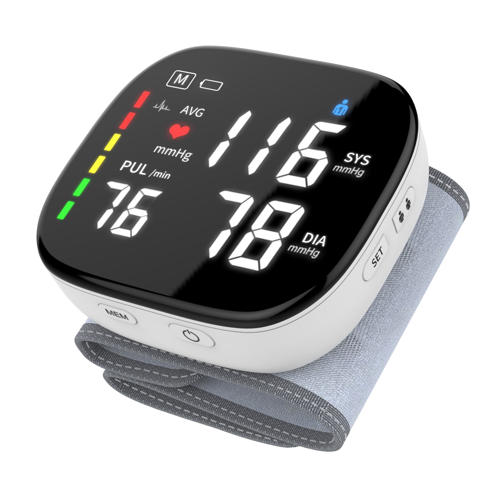Automatic Wrist Blood Pressure Monitor, Adjustable Wrist Cuff, Portable BP Cuff Accurate Digital Heart Rate Monitor, Large LCD Talking BP Monitor for Home Travel