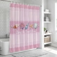 thumbnail image 6 of Pink Summer Coastal Shower Curtain, Waterproof Shower Curtains for Bathroom, Modern Ocean Waves Starfish Shell Washable Fabric Bathtub Curtain Set Bath Decor with 12 Hooks Long 72"x84", 6 of 8