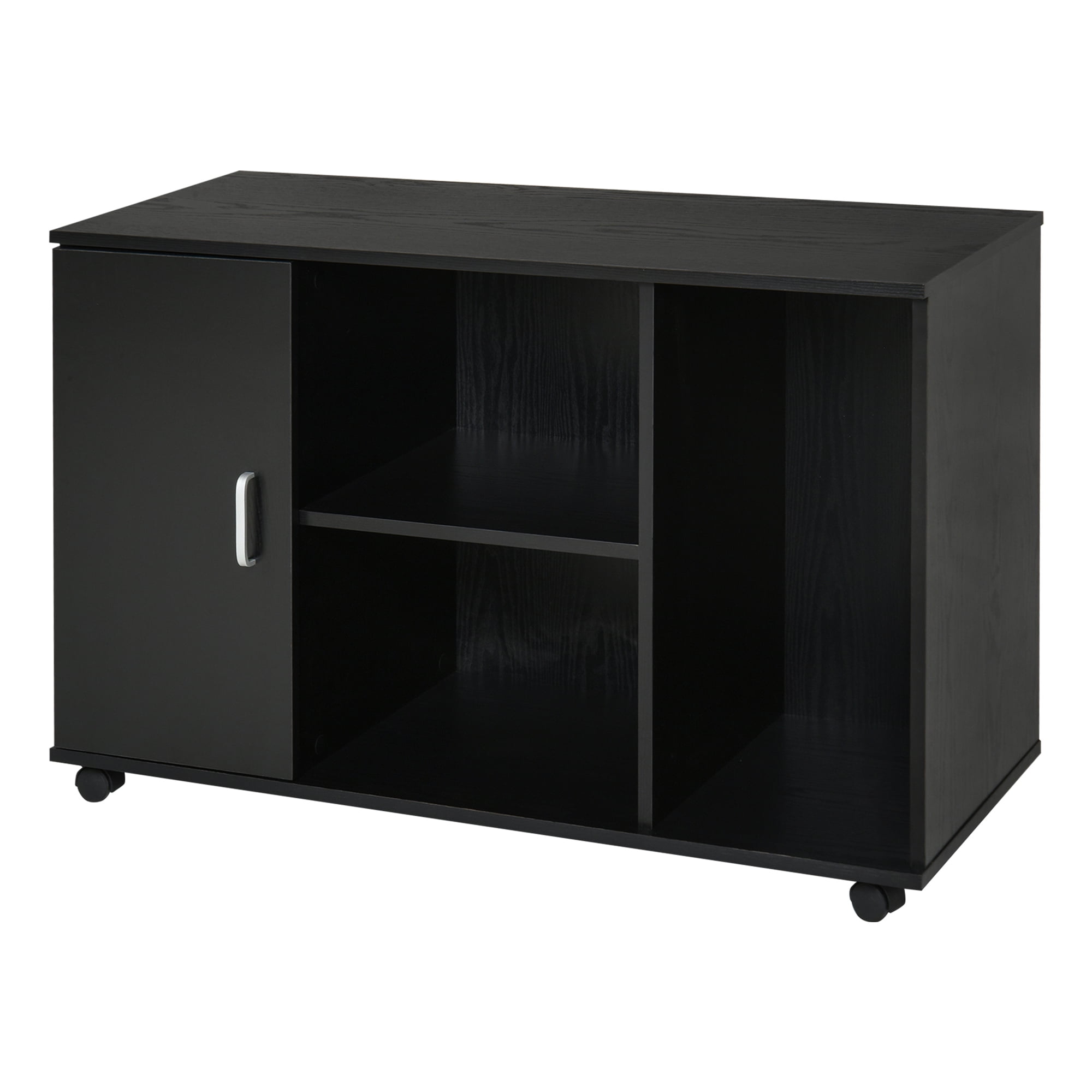 Wood Rolling Storage Organizer, Black