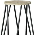 thumbnail image 4 of Pemberly Row Tabouret de Bar Rond Industriel 30 Pouces avec Dessus en Bois Naturel et Noir, 4 of 6