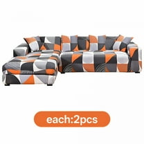 AUQ All Cover Sectional Sofa L Shape,2pcs Slipcover Elastic Washable Couch Cover 2seater (55 To 74Inch) 3 Seater (74 To 90 Inch) Sofa Slipcover Couch Cover Stretch For L Shape