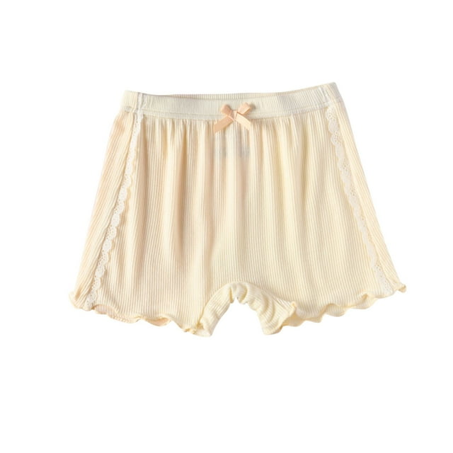 Zpanxa Kids Shorts Modal Cotton Polyester Blend Solid Color Bow Lace High Waisted Leggings 7 Years