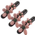 thumbnail image 2 of Pinzas rectas con forma de pico de pato y flores retro, horquilla y pinza recta con forma de pico de pato y flores retro, pinzas para el pelo elegantes con forma de pico de pato, planas y de fijación, 2 of 8