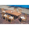 thumbnail image 5 of Grade-A Teak Dining Set: 6 Seater 7 Pc: 94" Double Extension Rectangle Table And 6 Osborne Arm Chairs Outdoor Patio WholesaleTeak #WMDSWVm, 5 of 6