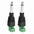 thumbnail image 1 of Uxcell 2 Pcs 1/4" Conector de Audio TS, Conector de Cable Mono Masculino TS de 6.35 mm, Conector de Cable de Audio Masculino TS para Altavoz, Micrófono, Guitarra, Equipos de Audio, 3.15" Negro y Verde, 1 of 6