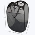 thumbnail image 2 of LAICAIW 3 Pcs Strong Mesh Pop-up Laundry Hamper, Quality Collapsible Laundry Basket with Durable Handles Solid Bottom High Carbon Steel Frame, Easy to Open and Fold Flat for Storage(Black), 2 of 7