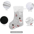thumbnail image 3 of Coolnut Christmas Snowman Stocking 2PCS, Large Fireplace Xmas Hanging Stockings with Plush Cuff for Family Holiday Party Decorations, 17.71"x 12.20", 3 of 7