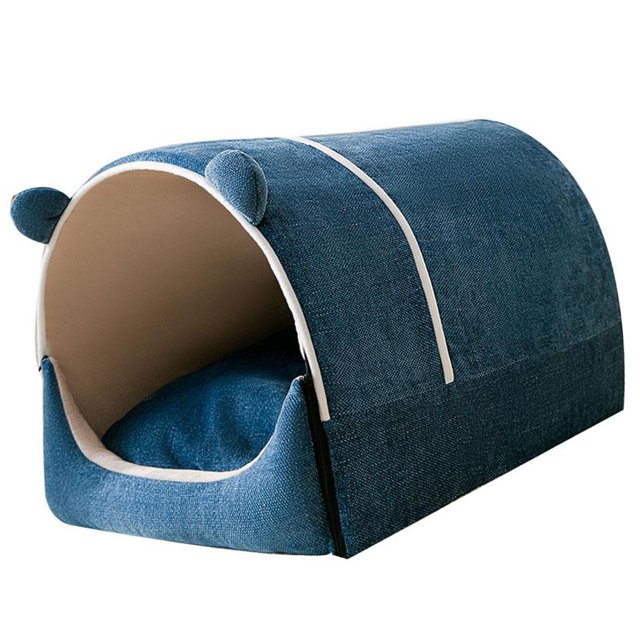 Cama para perros Gato Casa acogedora Cueva Perrera Cómoda Extraíble Cálida para interior Exterior Antideslizante Lavable Invierno Cama para dormir 40cmx33cmx28cm Sunnimix Cama nido