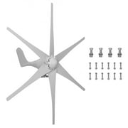 Wind Turbine 500W DC 12V Hybrid Controller Wind Turbine Generator Indoor Outdoor Using of 6 Blades Marine Businesses and Industrial Energy Supplementation (White 500W 12v)