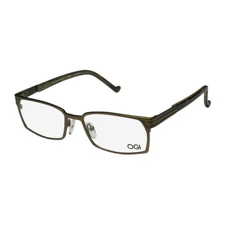 New Ogi 5040 Mens/Womens Designer Full-Rim Titanium Antique Gold / Havana Genuine Titanium Design In Germany Frame Demo Lenses 52-17-135 Eyeglasses/Eyewear