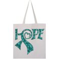 thumbnail image 3 of Inktastic Hope- Teal Ribbon for Awareness of Ovarian Cancer Tote Bag, 3 of 4
