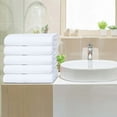 thumbnail image 4 of Qatan 450 GSM Cotton Towel Set – Soft & Absorbent White Bath Towels, Hand Towels, Washcloths & Bath Mats, Multi-Piece Pack, 4 of 7