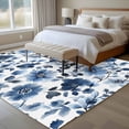 thumbnail image 5 of Blue Flowers Area&nbsp;Rug 8x10ft Retro Spring Watercolor Floral Non-Slip&nbsp;Washable Square&nbsp;Rugs Soft Felt Indoor Floor Mat for Bedroom Kitchen Living Room Bathroom, 5 of 9