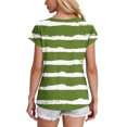 thumbnail image 4 of Women's T-shirts Short Sleeve Tunic Tops Women Summer Casual Tie-dye Tees Loose Crew Neck Raglan Tshirts (XL, Green 01), 4 of 6