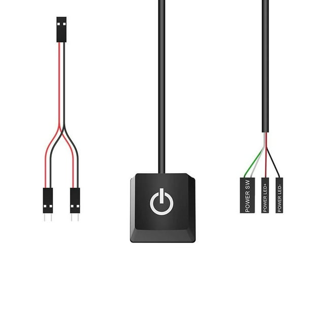 Interruptor de Encendido de PC de Escritorio, 7 Color de Luz de 6.6 Pies Botón de Encendido de PC Ampliamento Utilizado Para El Hogar