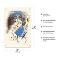 thumbnail image 2 of The Painter with Palette (Le Peintre à la Palette) - From an Original Color Lithograph by Marc Chagall c.1952 - 8 x 12 inch Vintage Metal Tin Sign, 2 of 4