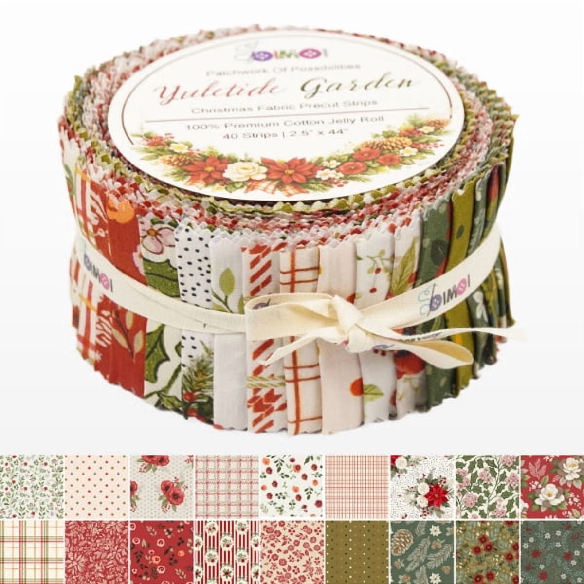 Soimoi Jelly Roll Fabric Strips for Quilting, Precut Fabric for DIY, 40 Strip Assorted Bundle, Jelly Roll For Scrapbooking, Perfect Quilting Fabric for Sewing, Craft, Home Decor