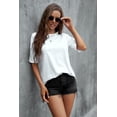 thumbnail image 4 of ABPHQTO Camiseta oversize blanca con cuello redondo para mujer, 4 of 5