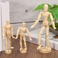 thumbnail image 4 of Uxcell 8" Wooden Mannequin Figure, Artist Drawing Manikin Model Flexible Movable 4Pack, 4 of 6