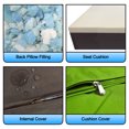 thumbnail image 4 of QQbed 24"x22" Memory Foam Back Pillow and Seat Cushion Set for Outdoor Patio Seats, 4 of 7