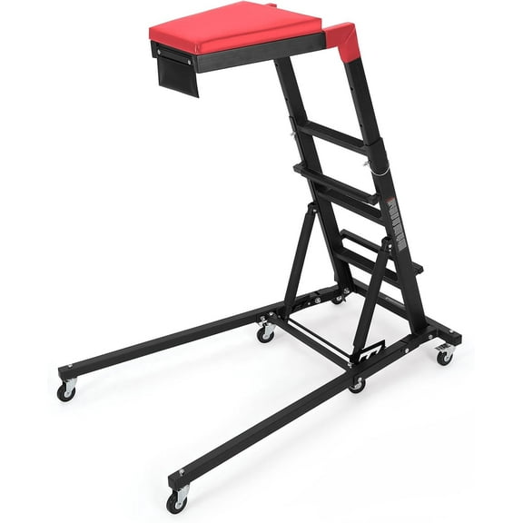 Riedhoff Top Automotive Creeper, Engine Creeper 48"-66" Adjustable Height, Black & Red